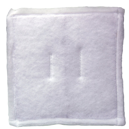 Novatek ring panel filter, double-ply white media with bound edge and stitched center