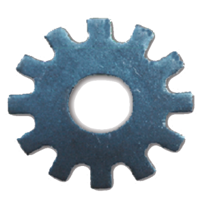 Toothed wheels that strike the surface