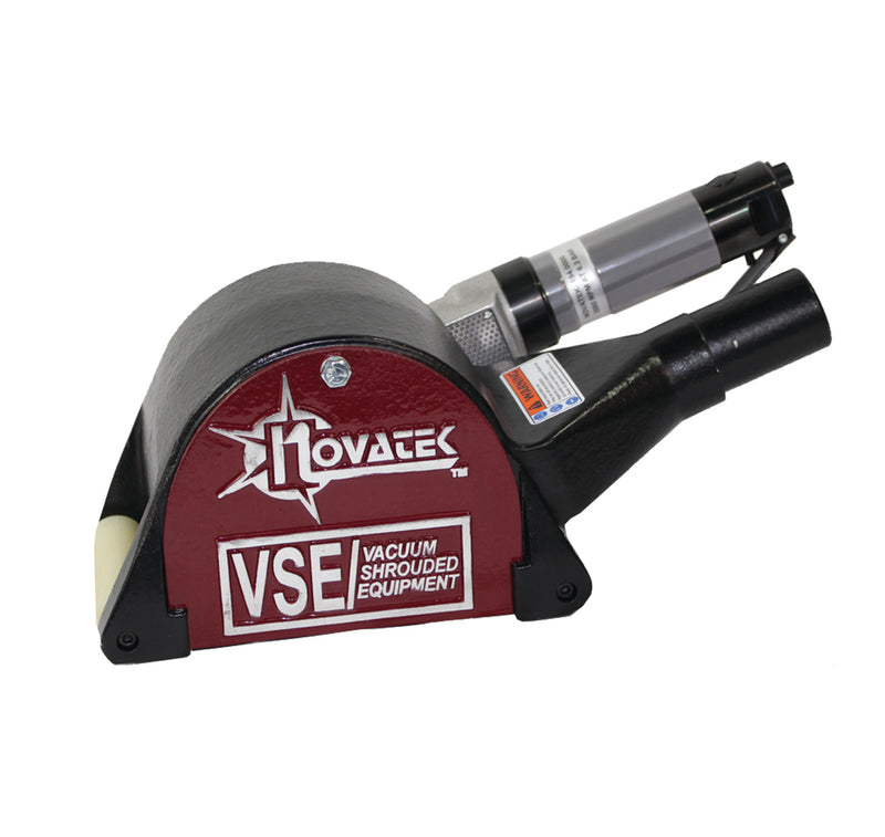 Novatek RotoPeen air model with vacuum shroud, rollers and 1.5" dust port