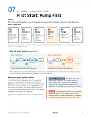 Inside page with the pump-first start-up steps