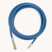 Static-dissipating compressed-air supply hose with a brass quick coupler