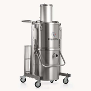 PrestiVac AV1-20 EX RCT HEPA air-operated cart vacuum with removable tank and tool basket