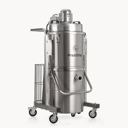 PrestiVac EX1-20 RCT HEPA cart vacuum with motor head, tool basket and removable collection tank