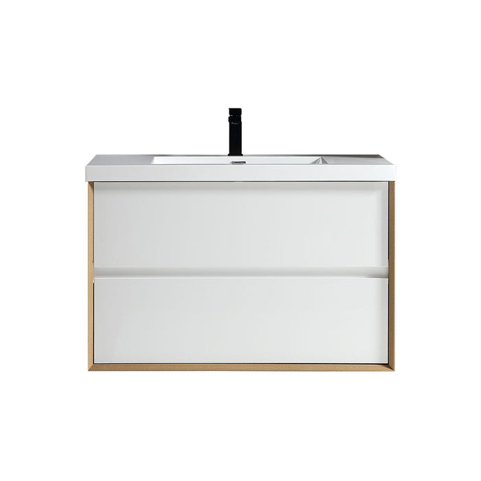 Kingdee 24"-84" Wall Mounted Vanity with Reinforced Acrylic Sink