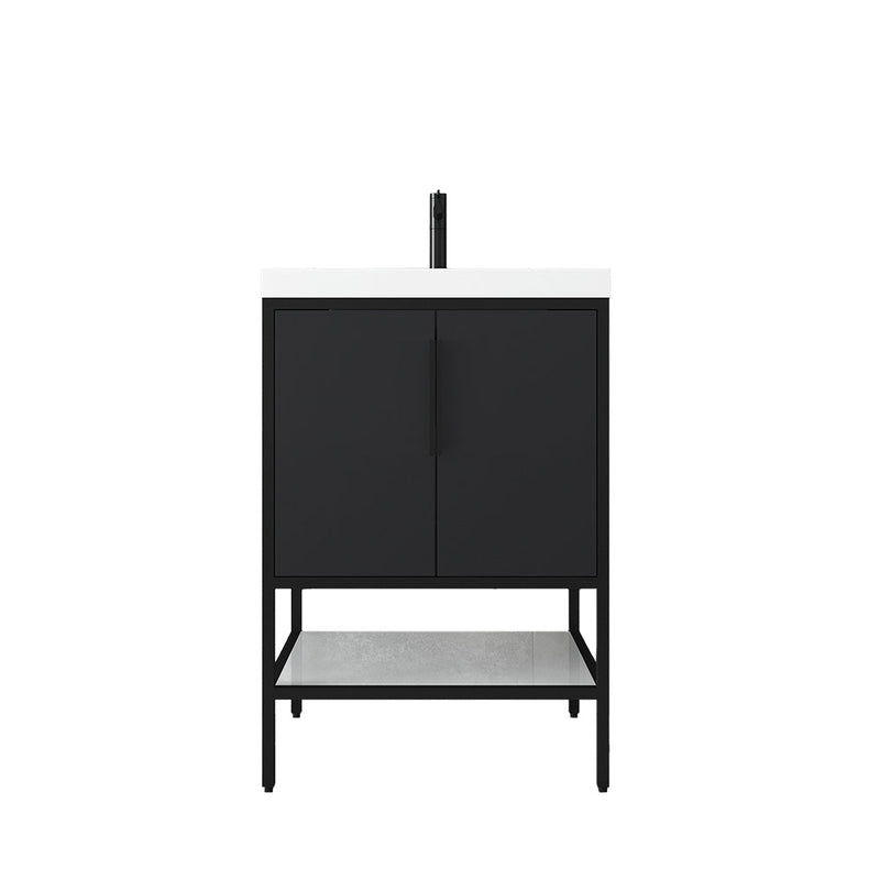 Matthew 24"-72" Glossy White Freestanding Vanity with Reinforced Acrylic Sinks
