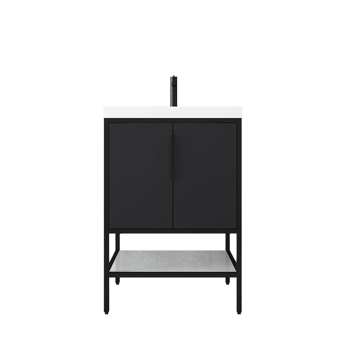 Matthew 24"-72" Glossy White Freestanding Vanity with Reinforced Acrylic Sinks