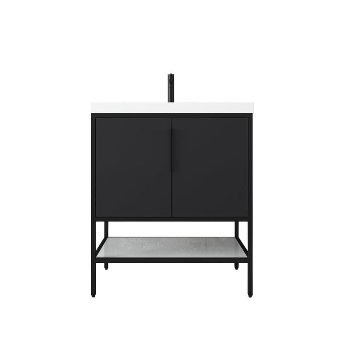 Matthew 24"-72" Glossy White Freestanding Vanity with Reinforced Acrylic Sinks