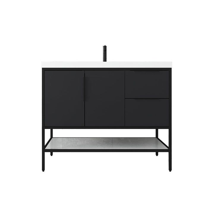 Matthew 24"-72" Glossy White Freestanding Vanity with Reinforced Acrylic Sinks