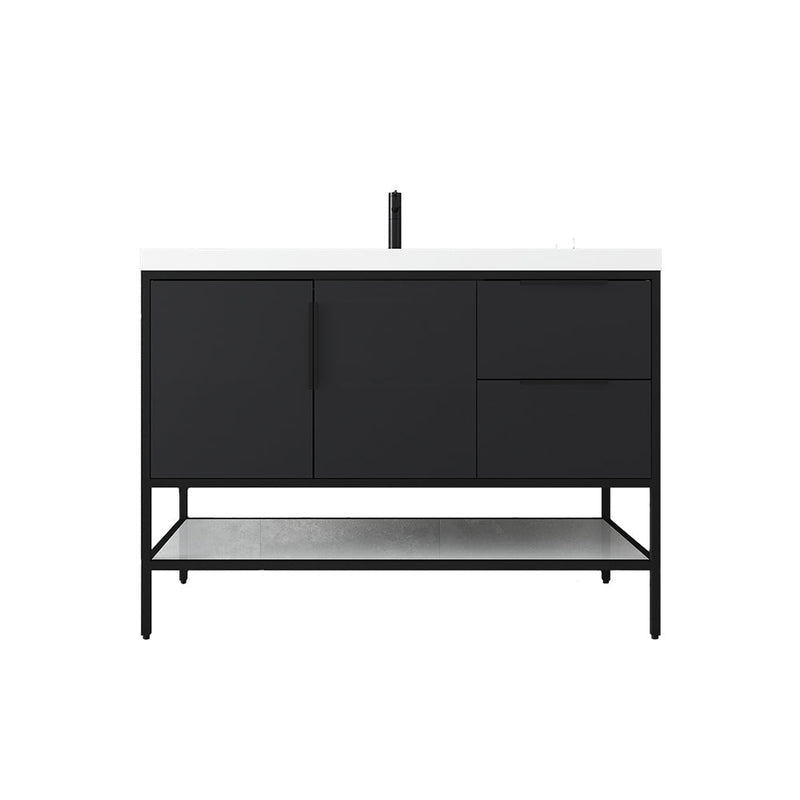 Matthew 24"-72" Glossy White Freestanding Vanity with Reinforced Acrylic Sinks