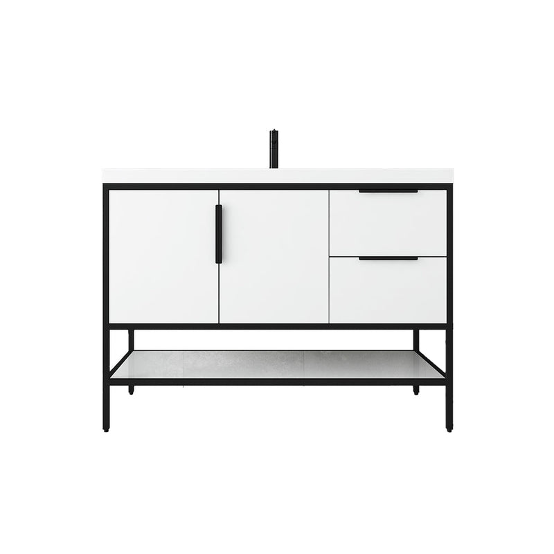 Matthew 24"-72" Glossy White Freestanding Vanity with Reinforced Acrylic Sinks
