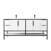 Matthew 24"-72" Glossy White Freestanding Vanity with Reinforced Acrylic Sinks (image 1)