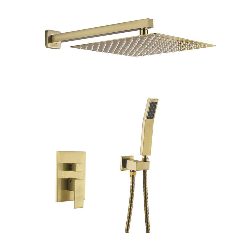 Amelia Gold Brushed Shower Set w/ 10" Square Rain Shower and Handheld (image 2)