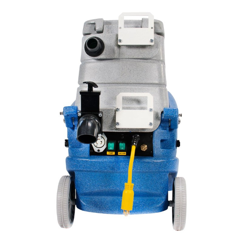 rear view of edic 539bx eh galaxy 5 extractor with no heat folded for easy transport.