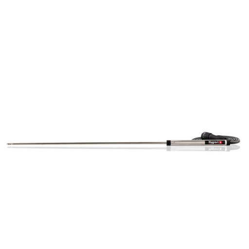 Tramex 10" Narrow RH Probe - RHP-NW-B Close-up image of the Tramex 10-inch narrow RH probe featuring a thin, elongated design suitable for measuring relative humidity in tight spaces, with a metal body and a clear label for identification.
