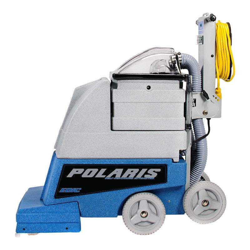 right side edic polaris 1201ps 12 gallon carpet extractor built for easy maneuvering.