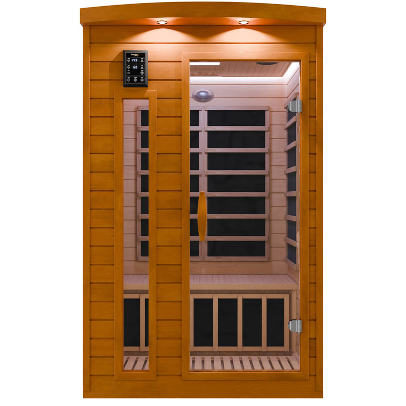 SaunaSpa SC-SS0015-0S infrared sauna front view on white