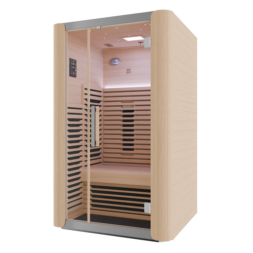 SaunaSpa SC-SS0023-2P infrared sauna three-quarter view on white