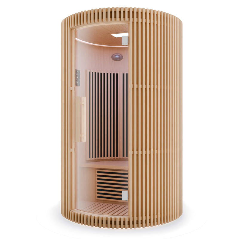 SaunaSpa SC-SS0025-0S infrared sauna angled view on white