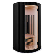 SaunaSpa SC-SS0025-0SBK infrared sauna in black, side angle on white