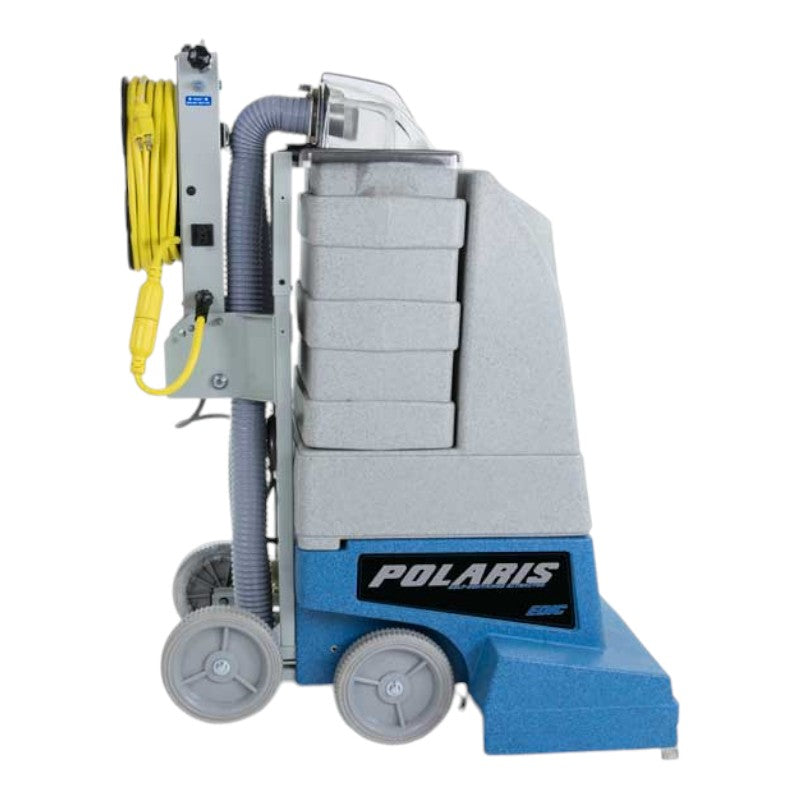 side view of edic polaris 1201ps carpet extractor for easy maneuverability and efficiency.