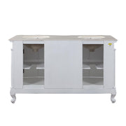 Silkroad Exclusive HYP-0145-CM-UIC-58 back view showing the two plumbing cutouts and cabriole legs