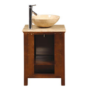 Silkroad Exclusive HYP-0158-T-22_S29B 22" American Chestnut vanity with vessel, back view on white