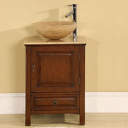 Silkroad Exclusive HYP-0158-T-22_S29B 22" American Chestnut vanity with vessel, in a bathroom