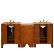 Silkroad Exclusive HYP-0207-BB-UIC-76 back view on white showing both plumbing cutouts