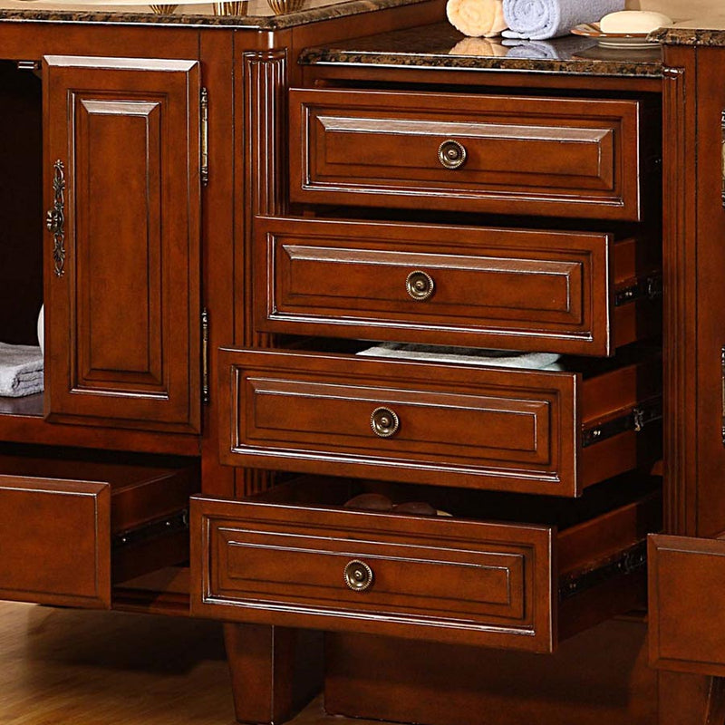 Silkroad Exclusive HYP-0207-BB-UIC-76 close-up of the open drawer bank drawers