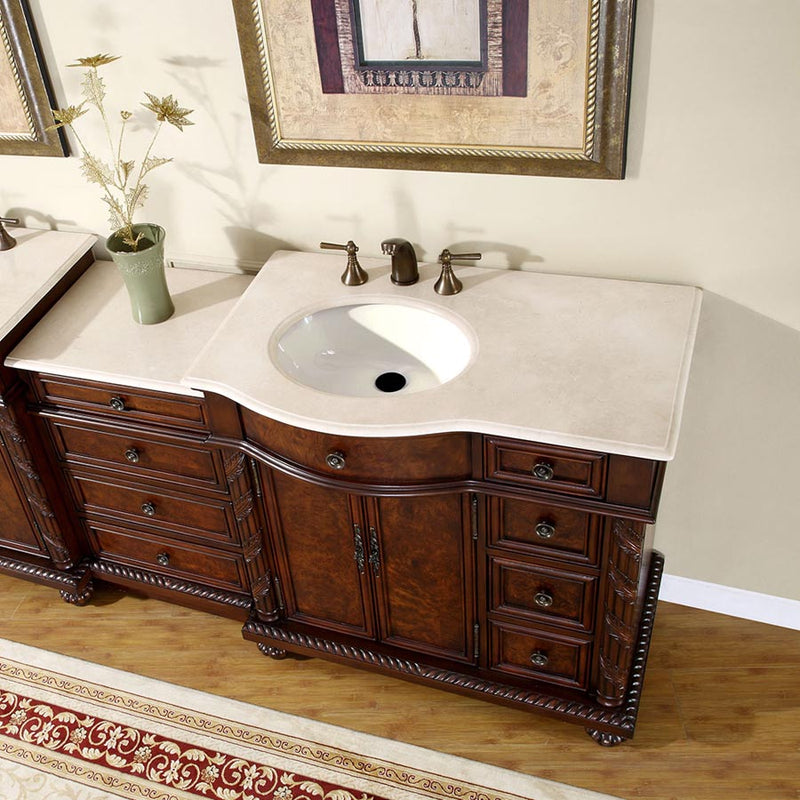 Silkroad Exclusive HYP-0213-CM-UIC-56-L three-quarter view from above showing the top and sink