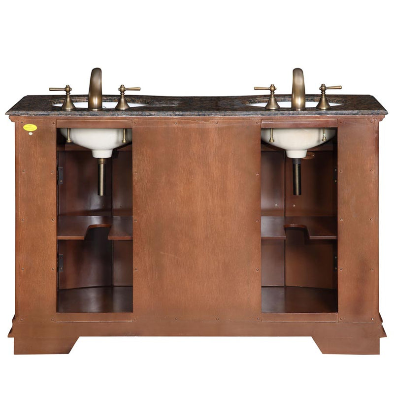 Silkroad Exclusive HYP-0223-BB-UWC-55 back view on white showing the two plumbing cutouts