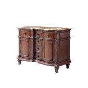 Silkroad Exclusive HYP-0722-T-UWC-48 48" Brazilian Rosewood double sink vanity, front view on white