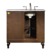 Silkroad Exclusive HYP-0902-WM-UWC-38-L back view on white showing the plumbing cutout