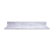 Silkroad Exclusive T36R03 36" Carrara White marble vanity top, front view on white, with backsplash