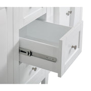 Silkroad Exclusive V0269WW68D 68" White double sink vanity, close-up of a drawer on its slides