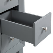 Silkroad Exclusive V0320GW36L 36" Gray single sink vanity, close-up of a drawer on its slides