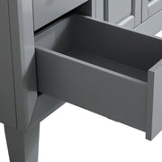 Silkroad Exclusive V0320GW36R 36" Gray single sink vanity, close-up of a drawer on its slides