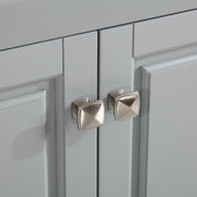 Silkroad Exclusive V0320GW36R 36" Gray single sink vanity, close-up of the door and drawer hardware