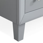 Silkroad Exclusive V0320GW36R 36" Gray single sink vanity, close-up of the carved base and feet