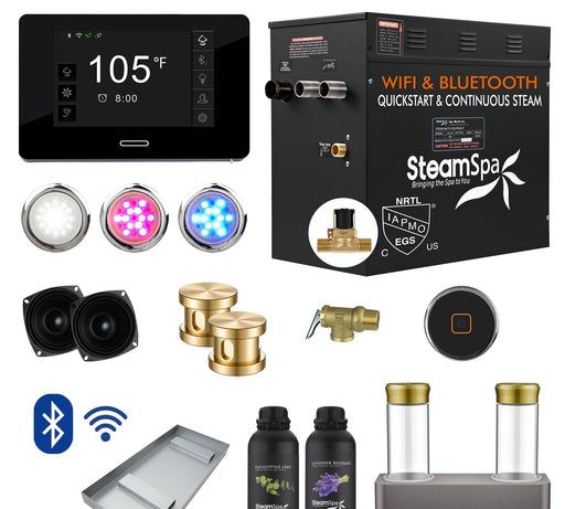 SteamSpa BKT1050GD-ADP 10.5 kW steam generator package with steamheads, controls and accessories