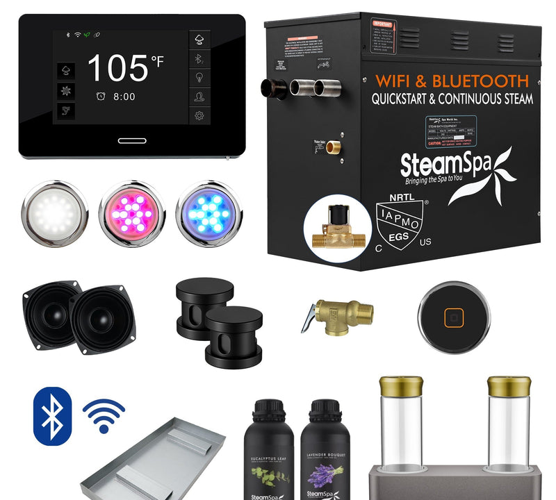 SteamSpa BKT1050MK-ADP 10.5 kW steam generator package with steamheads, controls and accessories