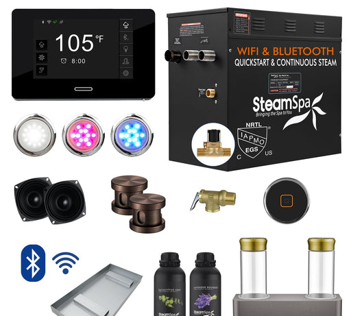 SteamSpa BKT1050ORB-ADP 10.5 kW steam generator package with steamheads, controls and accessories