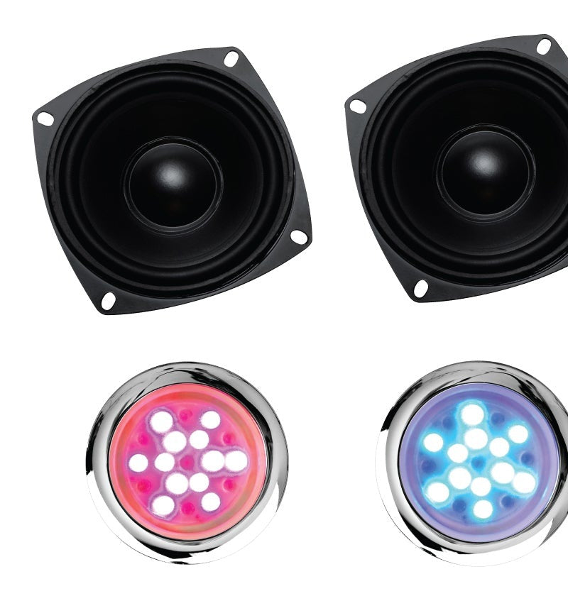 SteamSpa BKT1200ORB-A two speakers with the chromatherapy lights