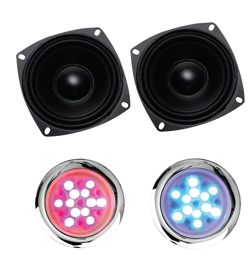 SteamSpa BKT1500GD-A two speakers with the chromatherapy lights