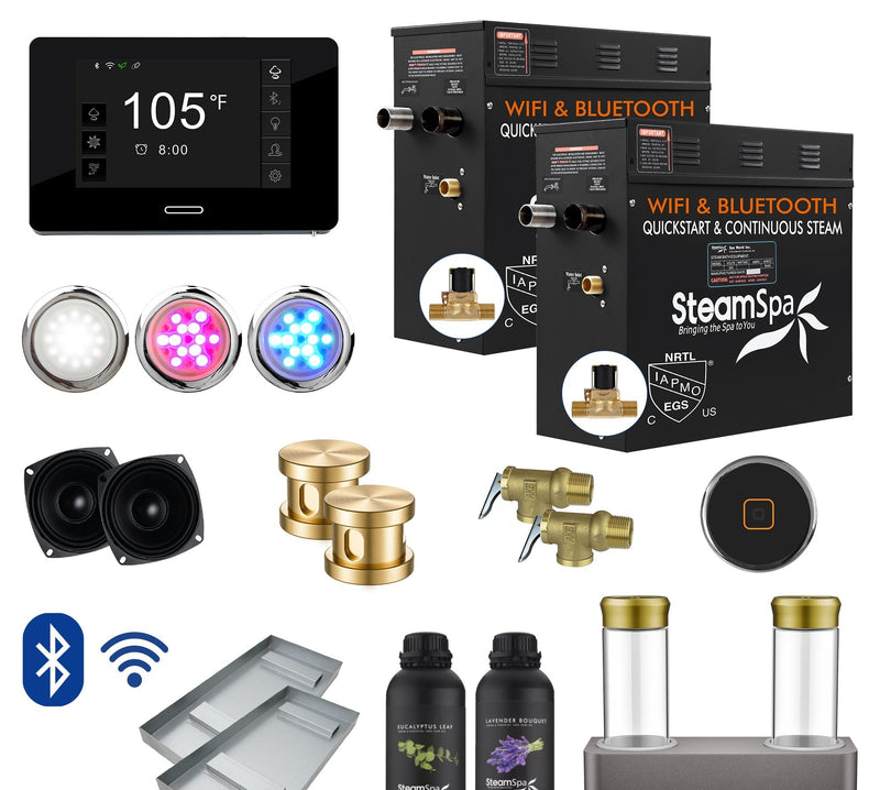 SteamSpa BKT1500GD-ADP 15 kW steam generator package with steamheads, controls and accessories
