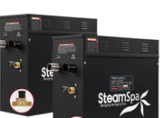 SteamSpa BKT1500MK-A 15 kW two generator units, front three-quarter view