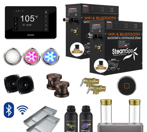 SteamSpa BKT1500ORB-ADP 15 kW steam generator package with steamheads, controls and accessories