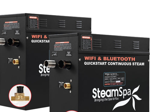 SteamSpa BKT1800BN-A 18 kW two generator units, front three-quarter view