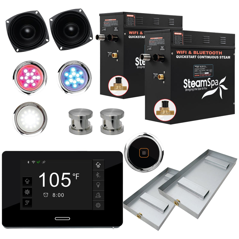 SteamSpa BKT1800BN-A 18 kW steam generator package with steamheads, controls and accessories