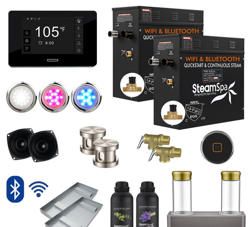 SteamSpa BKT1800BN-ADP 18 kW steam generator package with steamheads, controls and accessories